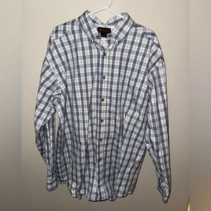 Ariat Men’s White‎ , Blue & Green Long Sleeve Button Down Shirt size XL